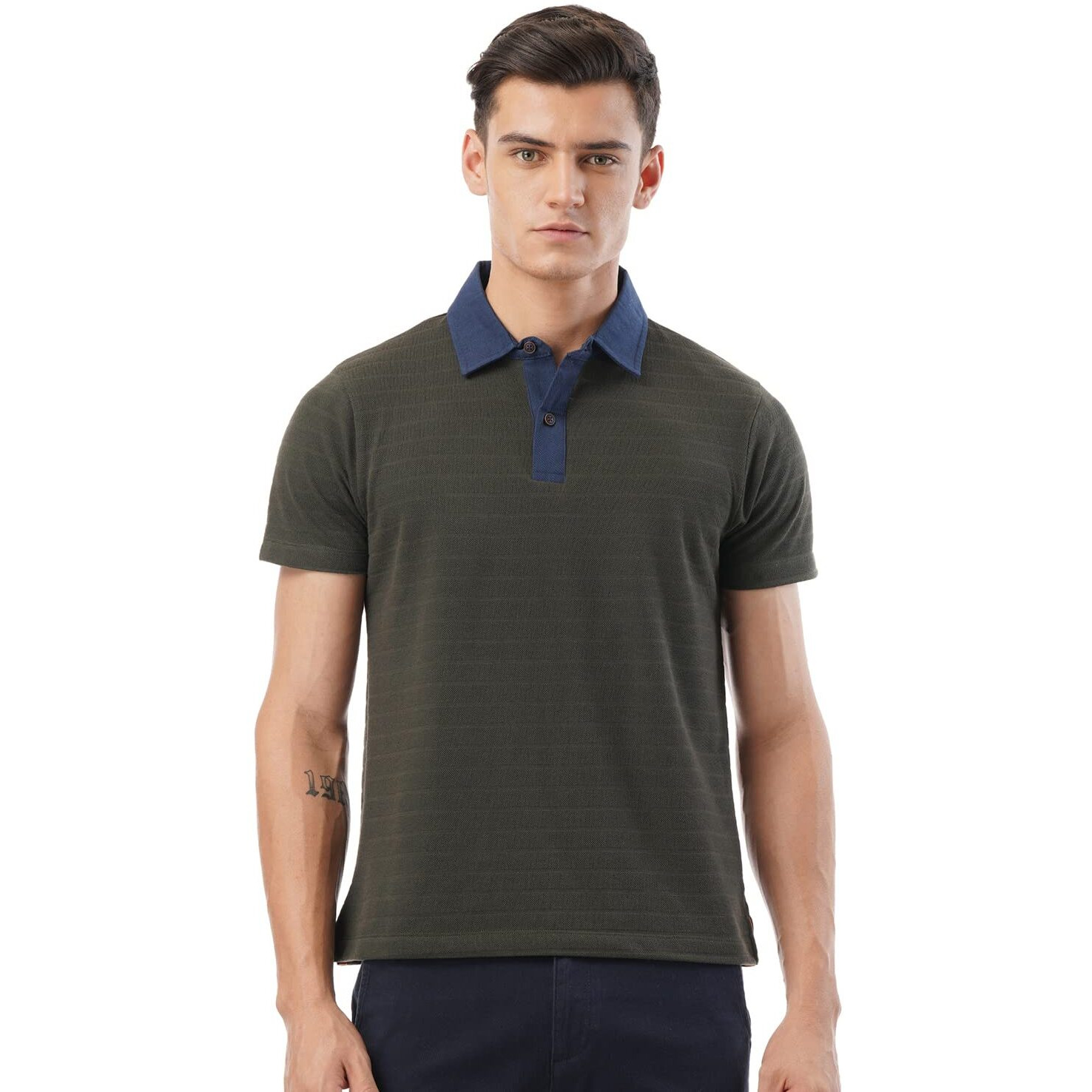 FYLTR Men's Solid Regular Fit Polo Shirt (FYLSS23MP-009_Ever Green XL)