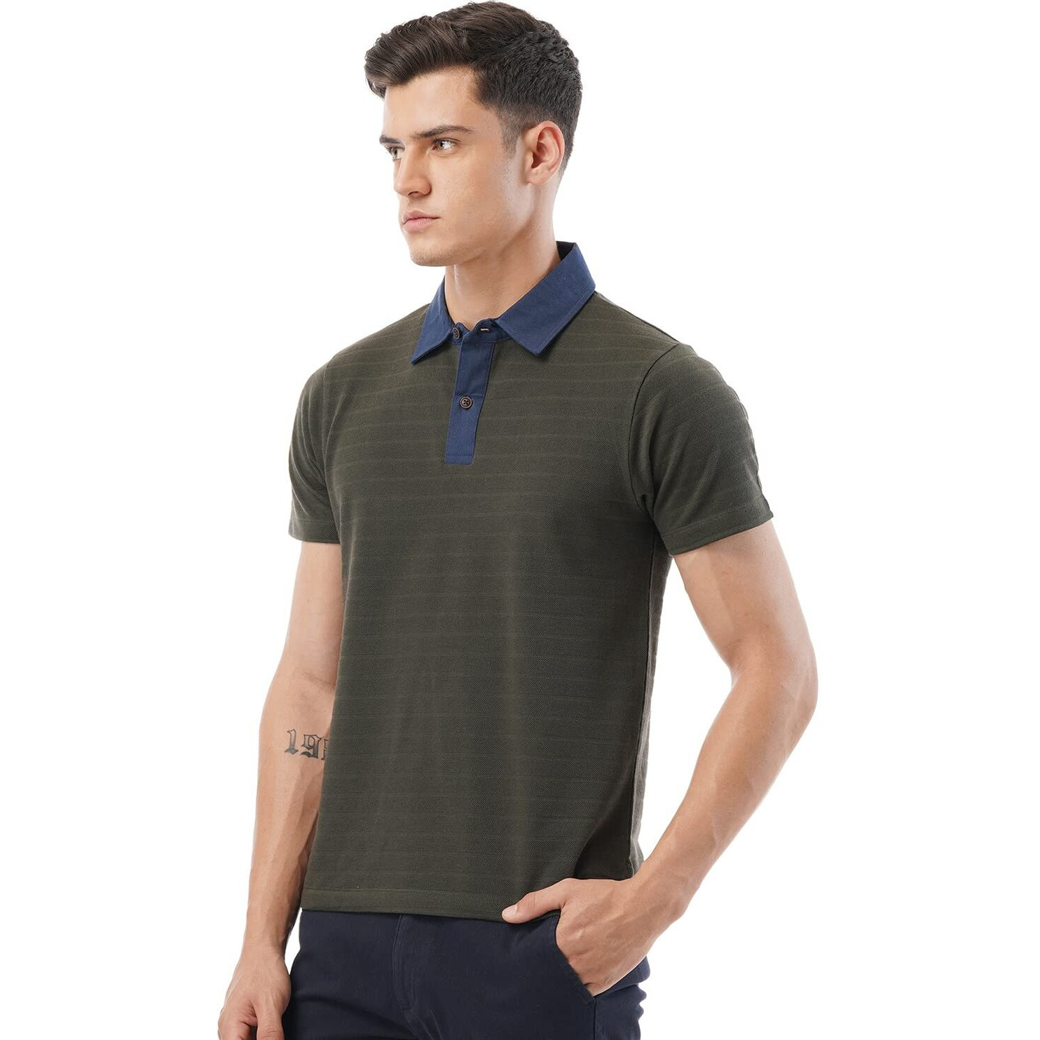 FYLTR Men's Solid Regular Fit Polo Shirt (FYLSS23MP-009_Ever Green XL)