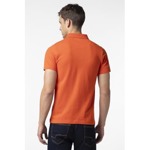 FYLTR Men's Solid Regular Fit Polo Shirt (FYLAW23MP-004_Sunlit Rust Orange 2XL)