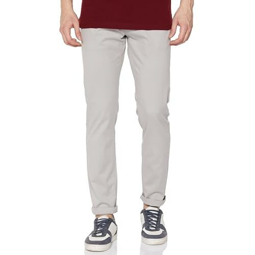 FYLTR Men's Regular Khakis (FYLSS23MK-004_Grey-Tastic