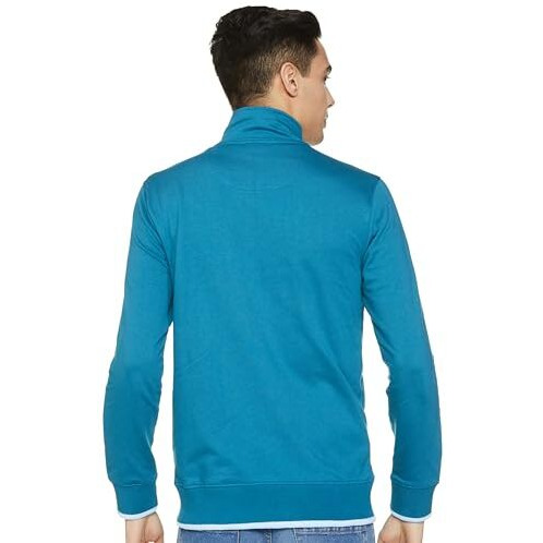 FYLTR Men's Casual Stand Collar Jacket With Rib Details - Full Zipper | Full Sleeve Branding | Casual Winterwear For Men