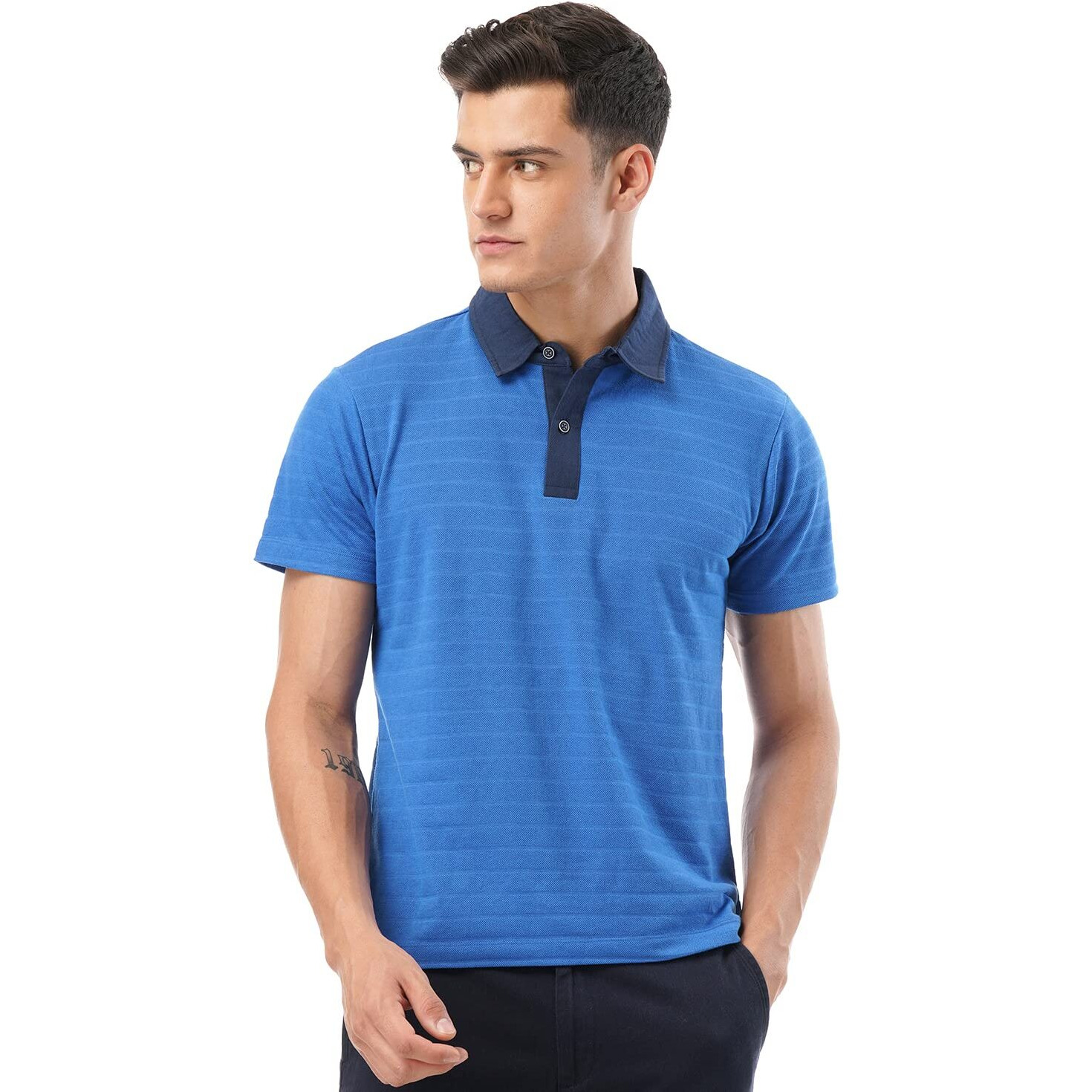 FYLTR Men's Solid Regular Fit Polo Shirt (FYLSS23MP-009_Sailor Blue 2XL)