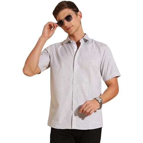 FYLTR Shirts for Men || Half Slevee Shirt || Men Shirt (in, Alpha, XL, Graphite Grace)