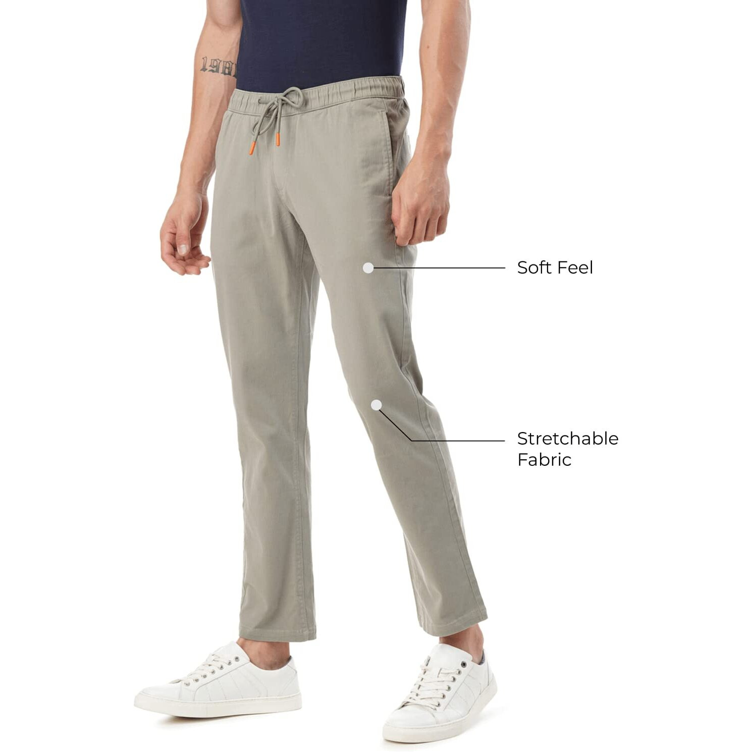 FYLTR Men's Regular Khakis (FYLSS23MK-003_Dried Sage