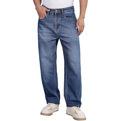 INKD Men's Relaxed Jeans (INKSS25MJN-601_Marine Blue