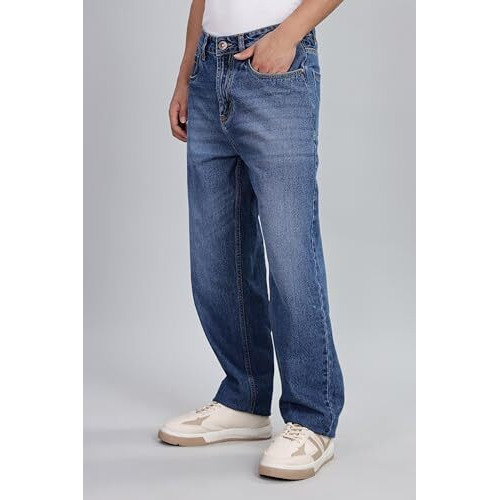 INKD Men's Relaxed Jeans (INKSS25MJN-601_Marine Blue