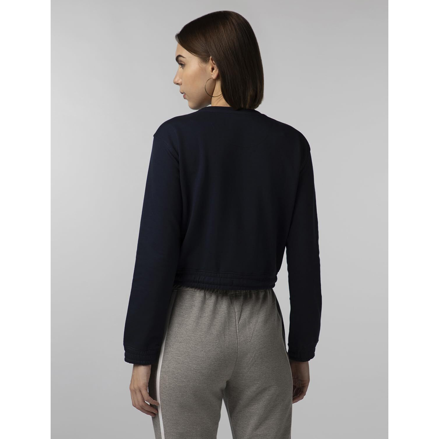 FYLTR Women's Round Neck Drop Shoulder Sweatshirt - Full Sleeve | Elasticated Waist & Cuff | Boxy Fit | Stripe Detailing