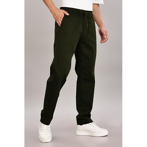 FYLTR Men's Regular Khakis (FYLSS23MK-003_Military Green