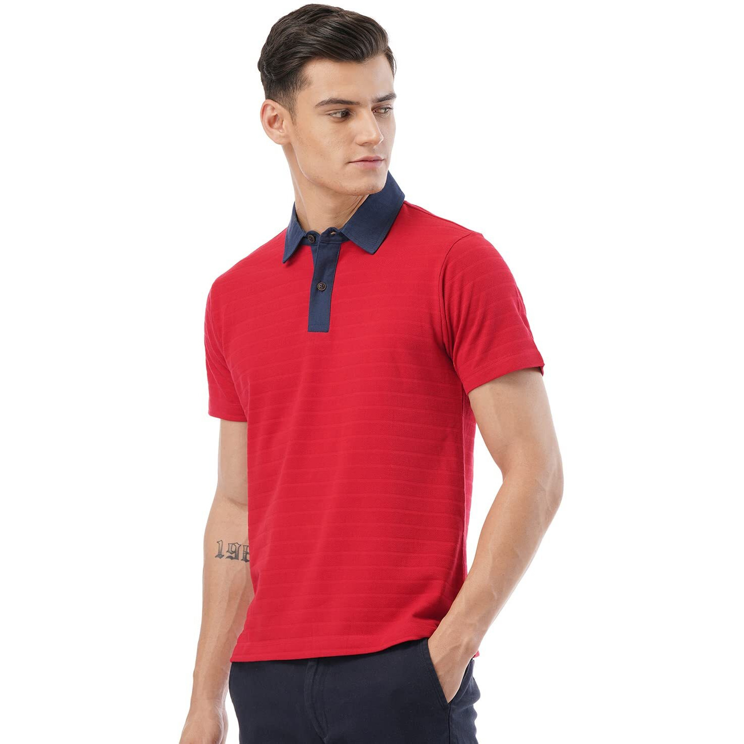 FYLTR Men's Solid Regular Fit Polo Shirt (FYLSS23MP-009_Red Rage M)