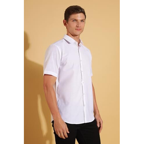 FYLTR Shirts for Men || Half Slevee Shirt || Men Shirt (in, Alpha, S, Crisp Ivory)