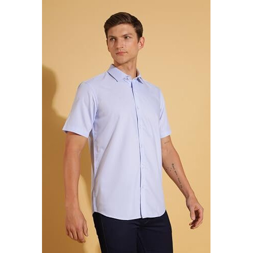 FYLTR Shirts for Men || Half Slevee Shirt || Men Shirt (in, Alpha, L, Executive Blue)