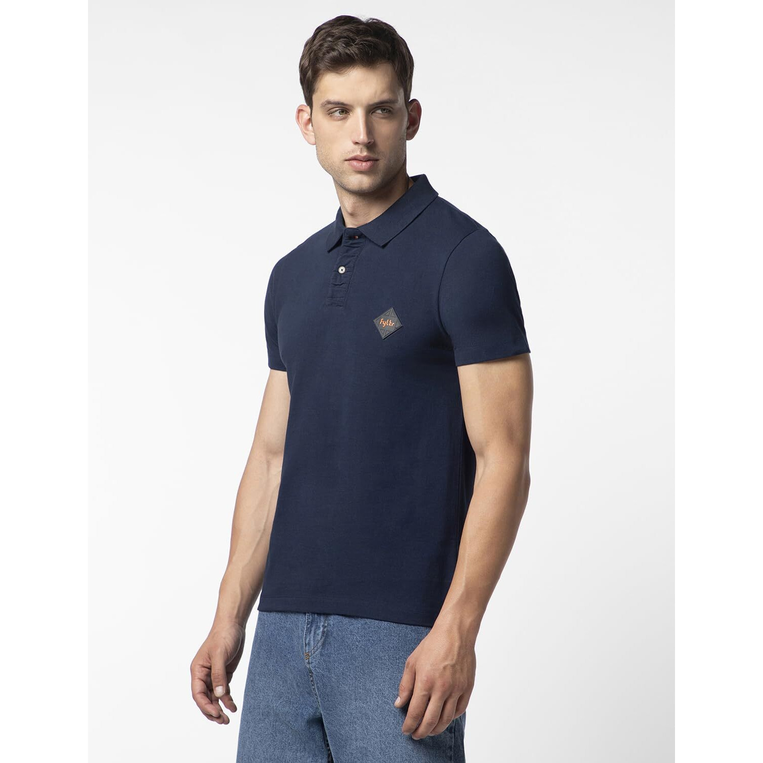 FYLTR Men's Solid Regular Fit Polo Shirt (FYLAW23MP-004_Atlantic Blue S)