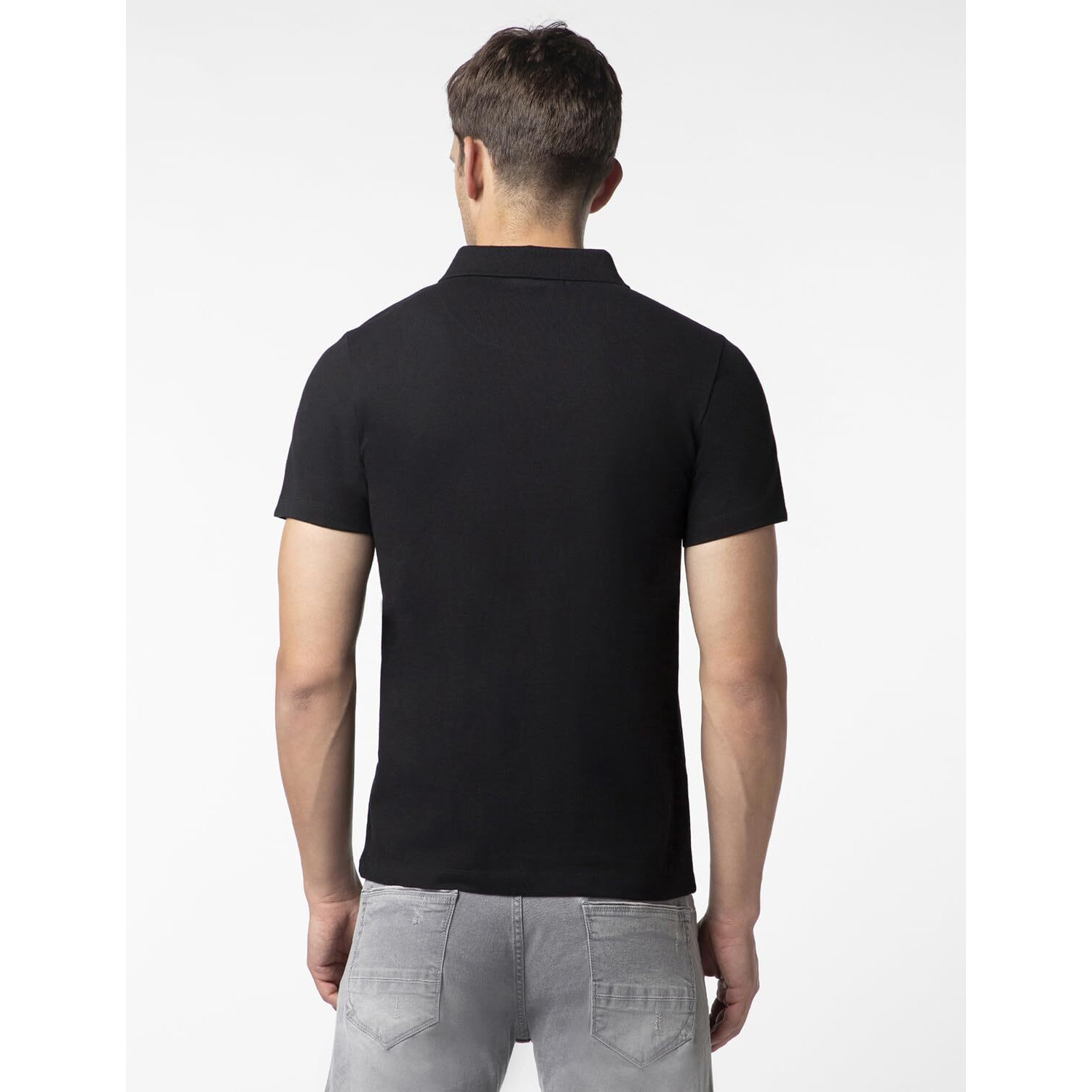 FYLTR Men's Solid Regular Fit Polo Shirt (FYLAW23MP-004_Onyx Black S)