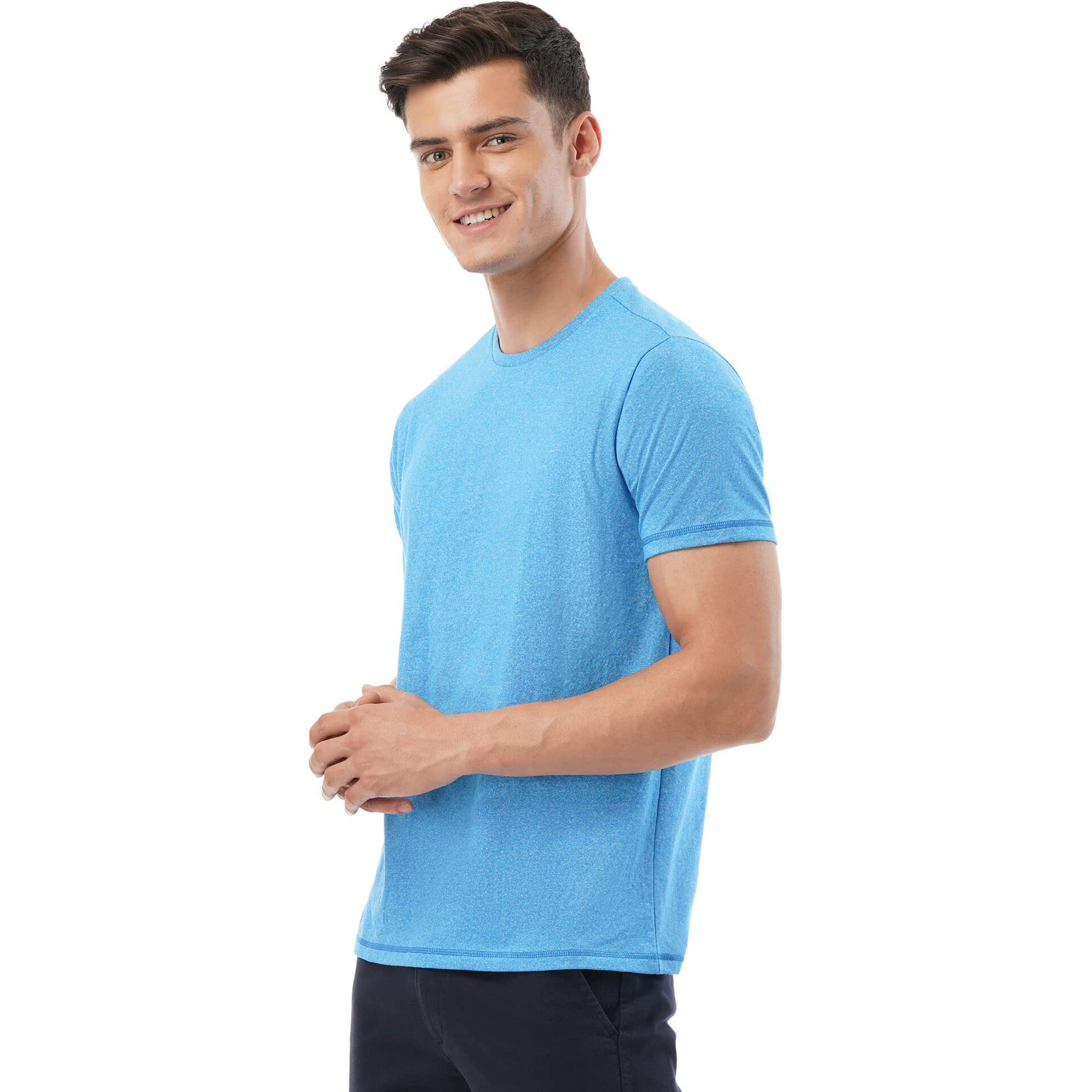 FYLTR Men's Solid Regular Fit T-Shirt (FYLSS23MTS-010_You Blue S)