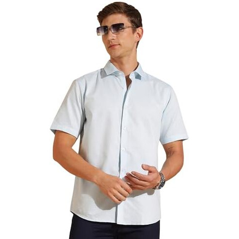 FYLTR Shirts for Men || Half Slevee Shirt || Men Shirt (in, Alpha, L, Coastal Blue)