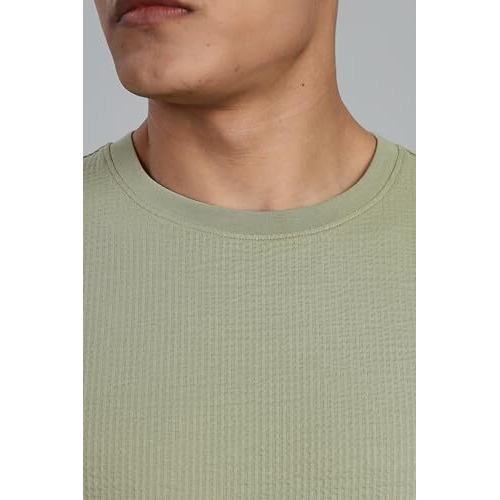 FYLTR Men's Solid Fit Oversized T-Shirt (FYLSS25MTS-303_Olive Pop