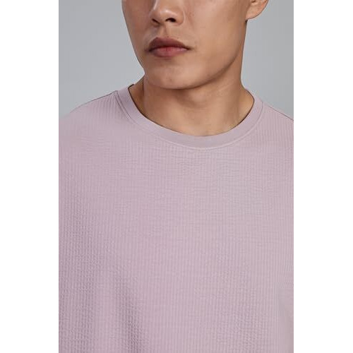 FYLTR Men's Solid Fit Oversized T-Shirt (FYLSS25MTS-303_Lavish Lilac
