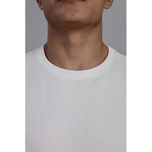 FYLTR Men's Solid Fit Oversized T-Shirt (FYLSS25MTS-303_Vanilla Bean