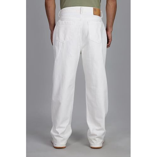 INKD Men's Relaxed Jeans (INKSS25MJN-601_Frost White