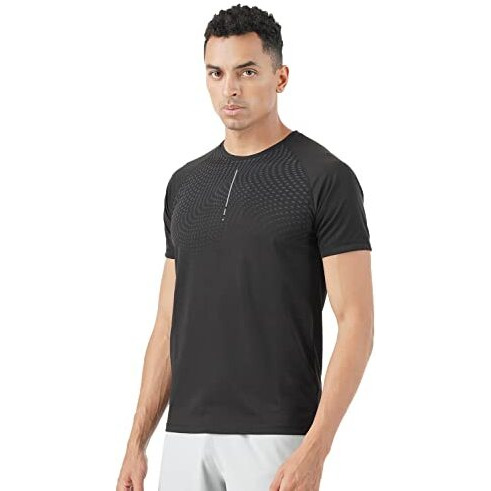 PUMPD Mens Solid Regular Fit T-Shirt (PUMSS23MTS-031_Whacky Black M)