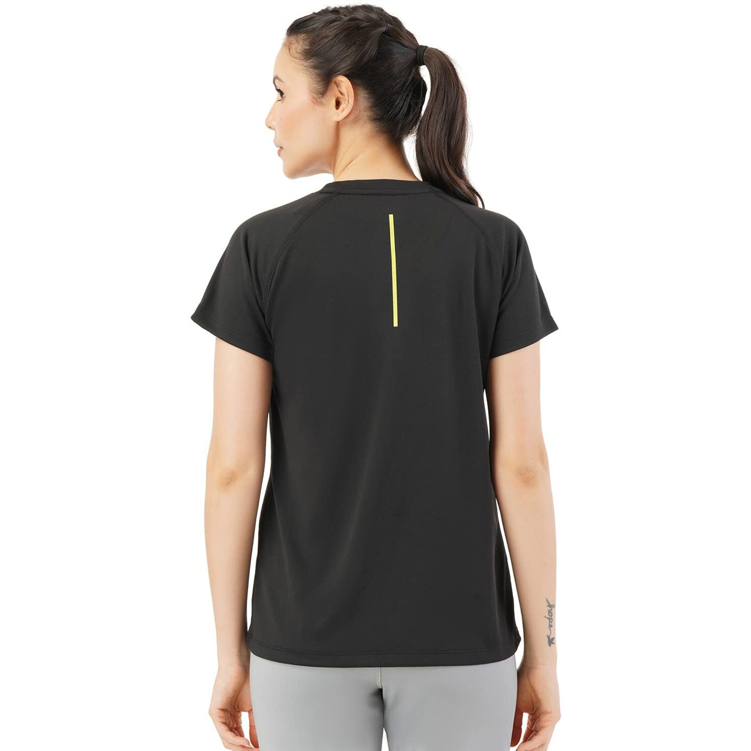 PUMPD Womens Solid Athletic Fit T-Shirt (PUMSS23WTP-007_Black Hole XL)