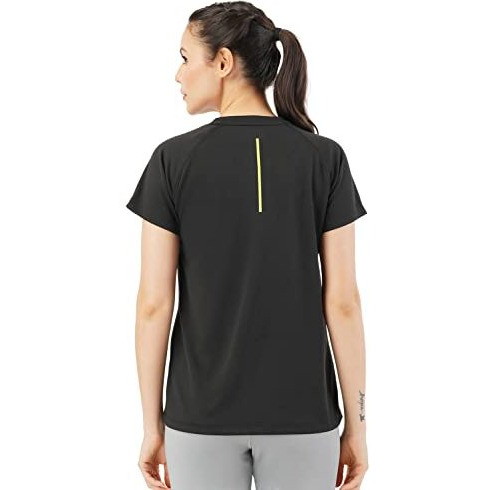 PUMPD Womens Solid Athletic Fit T-Shirt (PUMSS23WTP-007_Black Hole M)