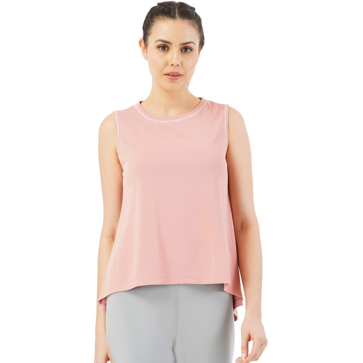 PUMPD Womens Solid Athletic Fit T-Shirt (PUMSS23WTK-004_Hearty Pink L)