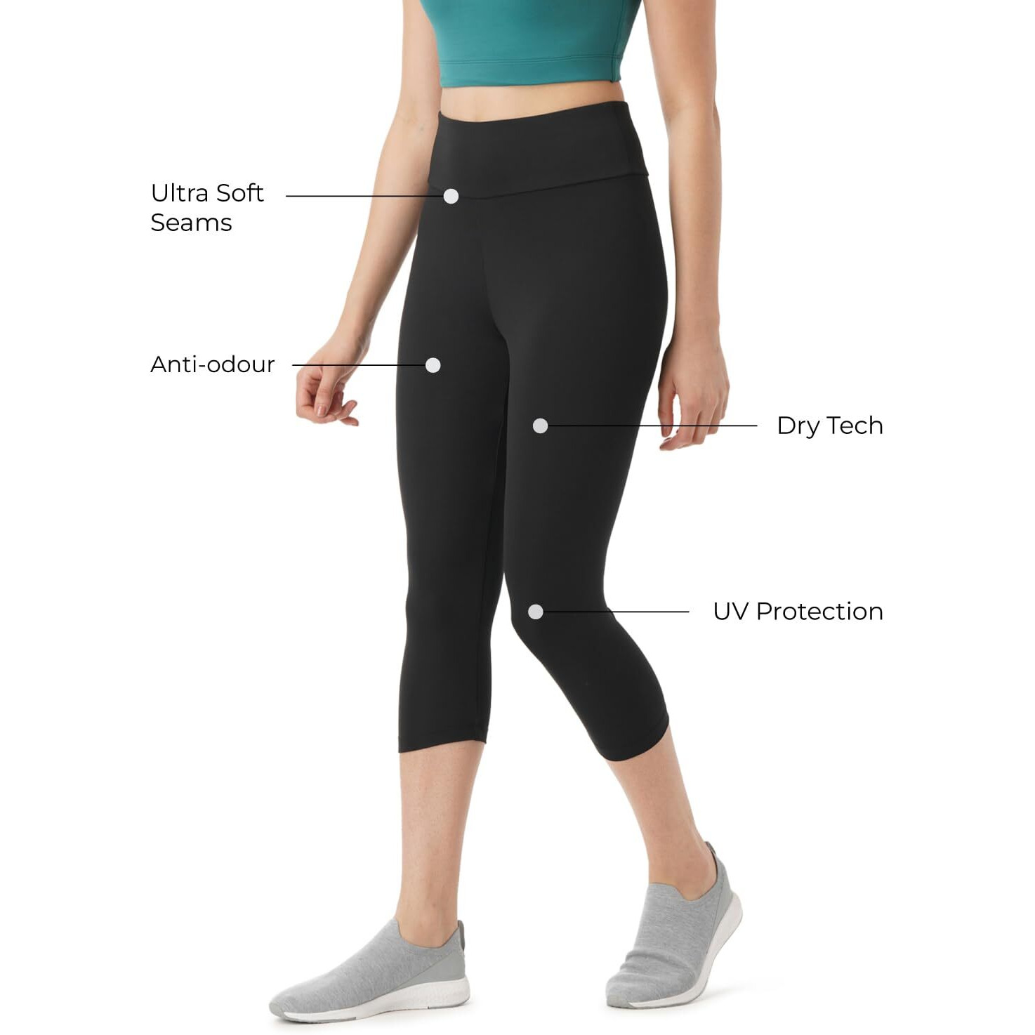 PUMPD Womens Regular Leggings (PUMSS23WCP-010_Black Hole_M)