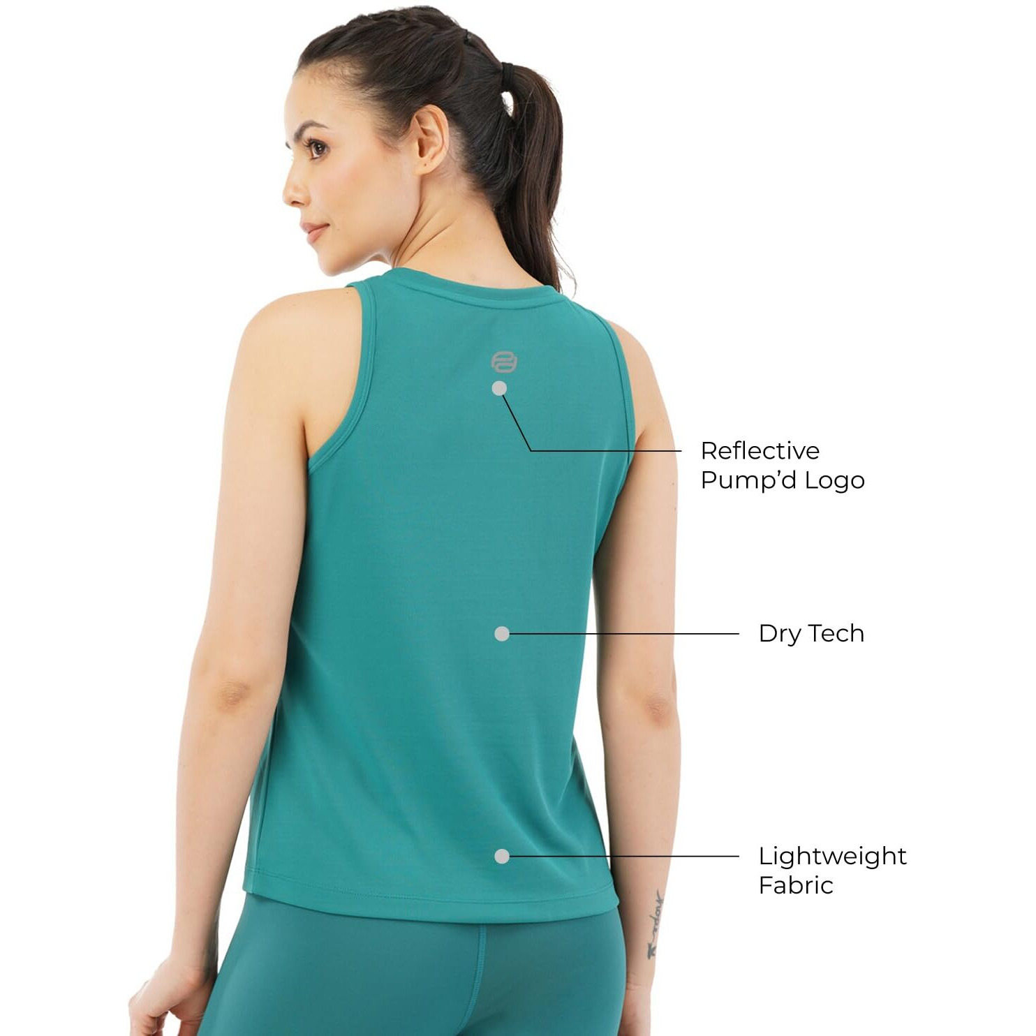 PUMPD Womens Solid Athletic Fit T-Shirt (PUMSS23WTK-005_Green Queen M)