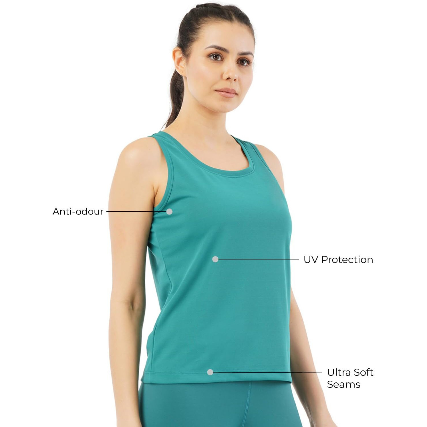 PUMPD Womens Solid Athletic Fit T-Shirt (PUMSS23WTK-005_Green Queen M)