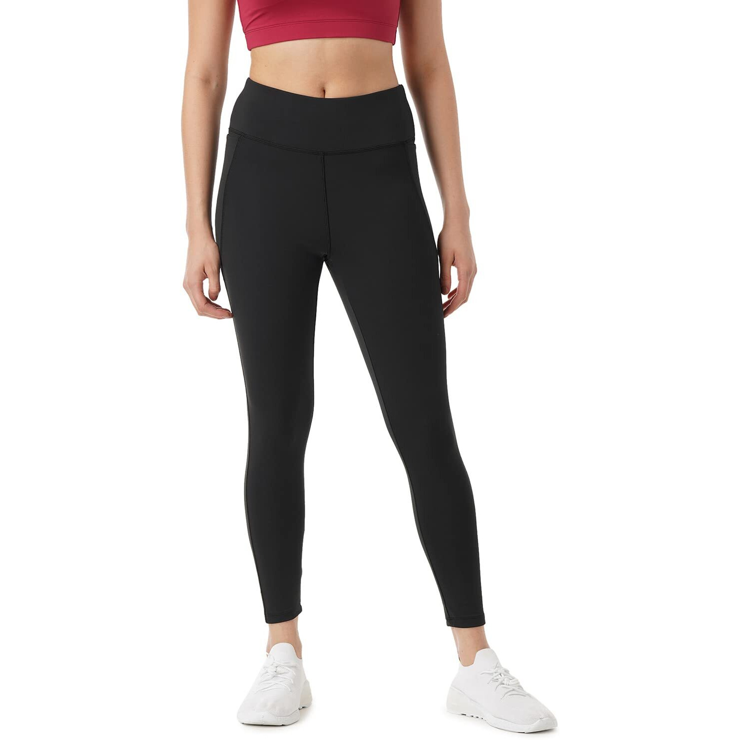 PUMPD Womens Stretchable Leggings -Two Deep Side Pockets, Ankle Length, Lightweight, Anti-Odor, Squat Proof, Dry Tech, Ultra Soft Seams