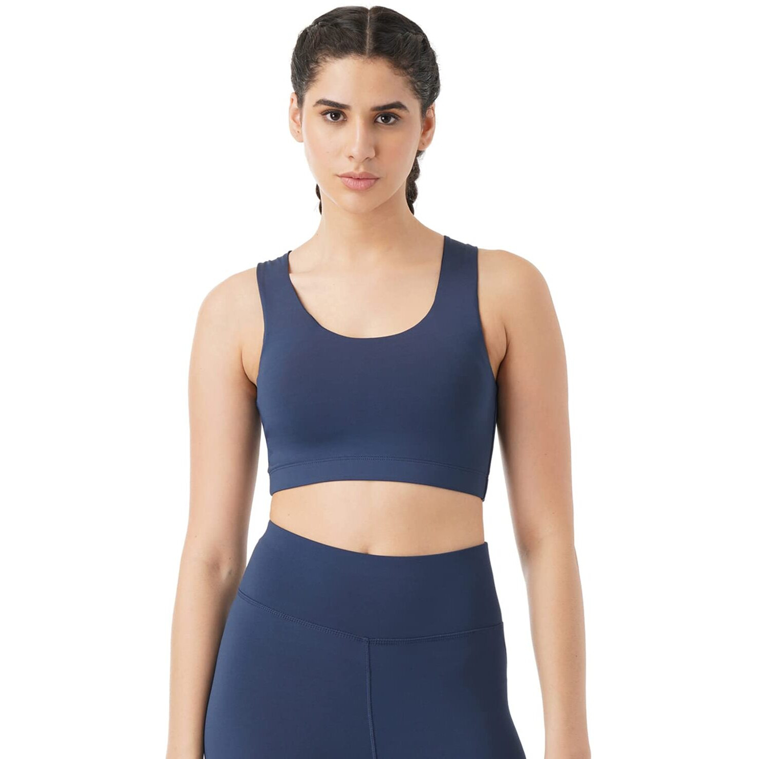 PUMPD Womens Synthetic Wire Free Modern Sports Bra (PUMSS23WBR-001_Moody Blue_XL)