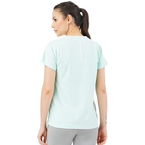 PUMPD Womens Solid Athletic Fit T-Shirt (PUMSS23WTP-007_Hint o Mint L)