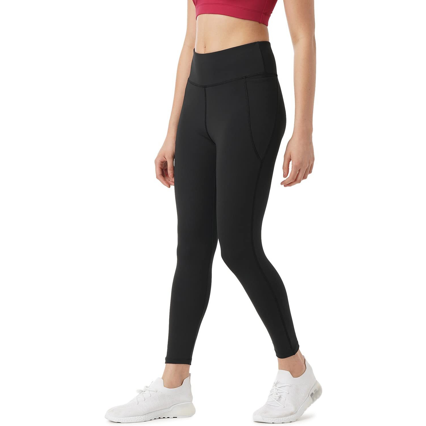 PUMPD Womens Stretchable Leggings -Two Deep Side Pockets, Ankle Length, Lightweight, Anti-Odor, Squat Proof, Dry Tech, Ultra Soft Seams