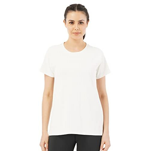 PUMPD Womens Solid Athletic Fit T-Shirt (PUMSS23WTP-007_Heavenly White XL)