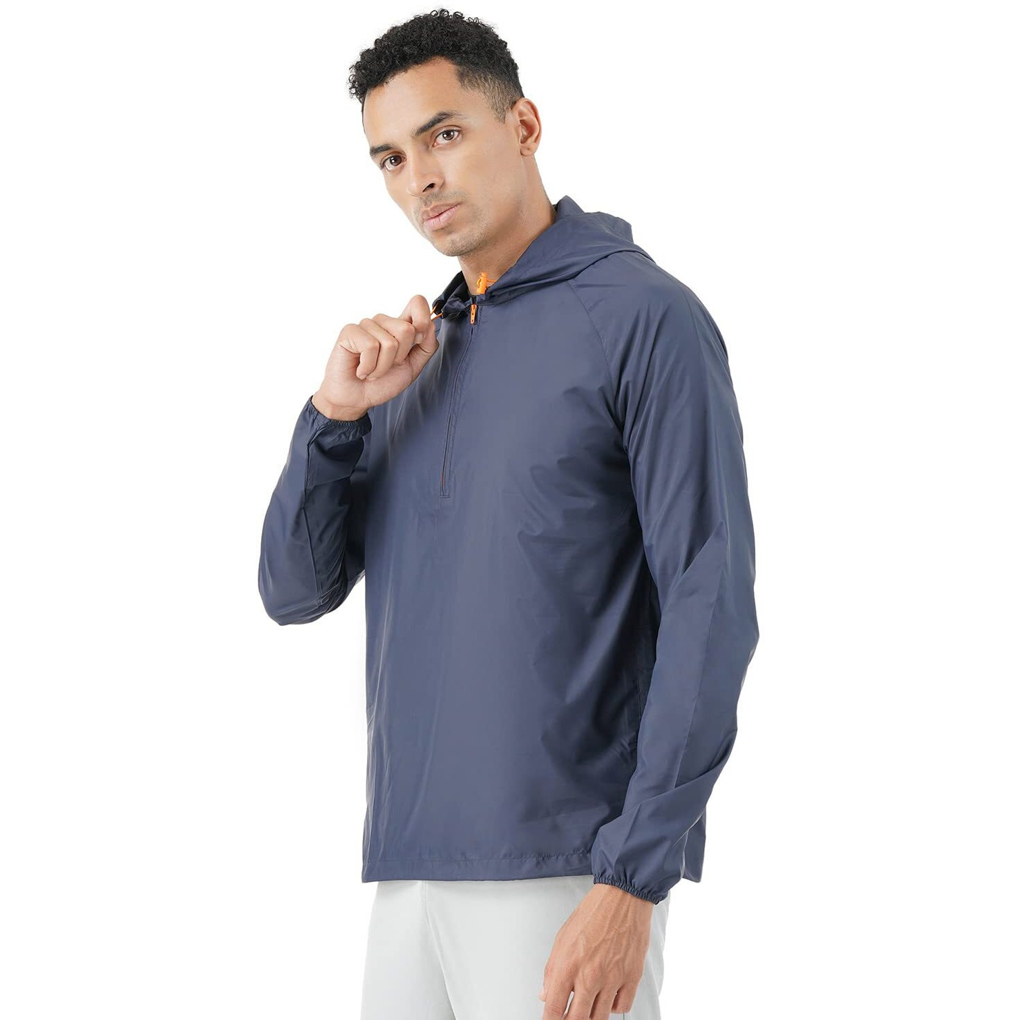 PUMPD Mens All-purpose Windcheater with Front Zip Closure & Hoodie -With Self Packing Kit