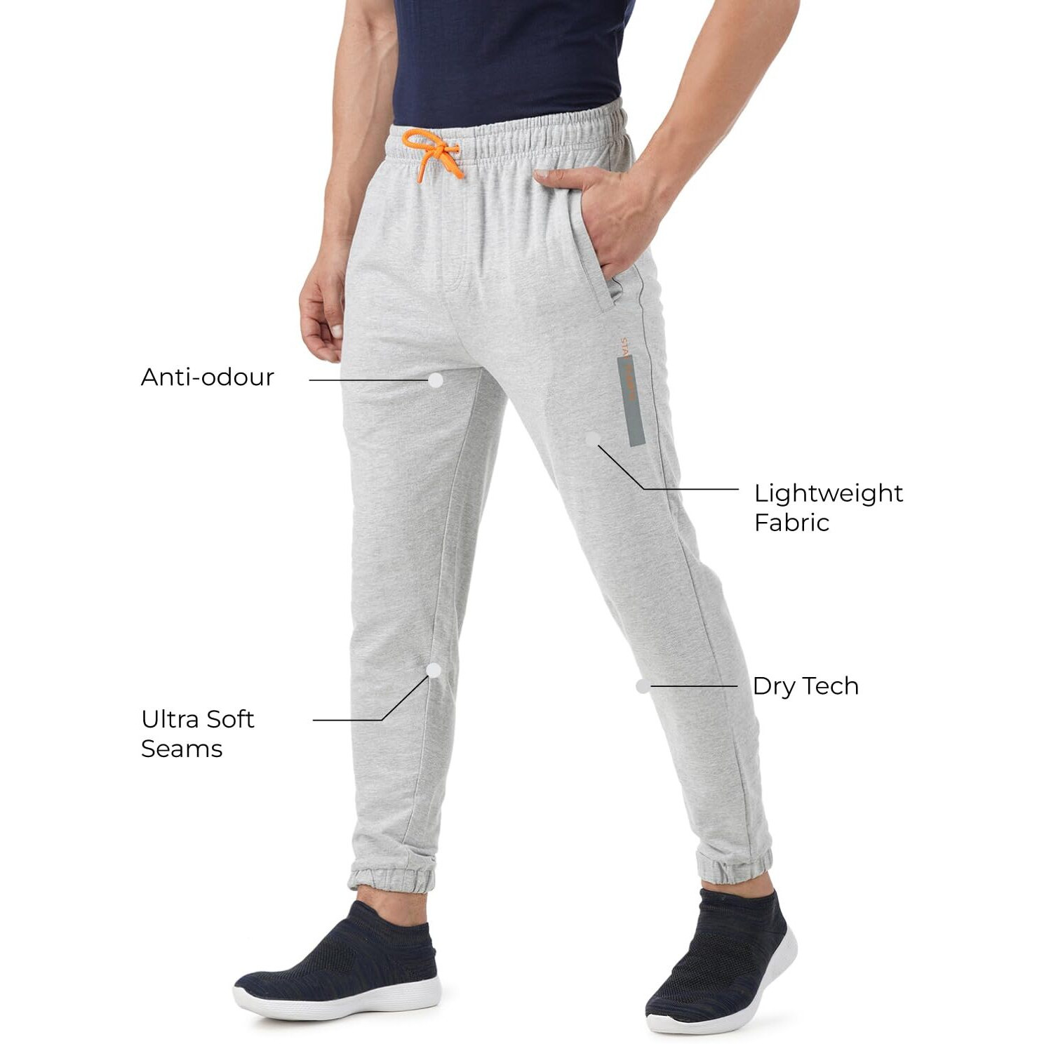 PUMPD Mens Regular Track Pants (PUMSS23MJG-025_Silver Grey_M)