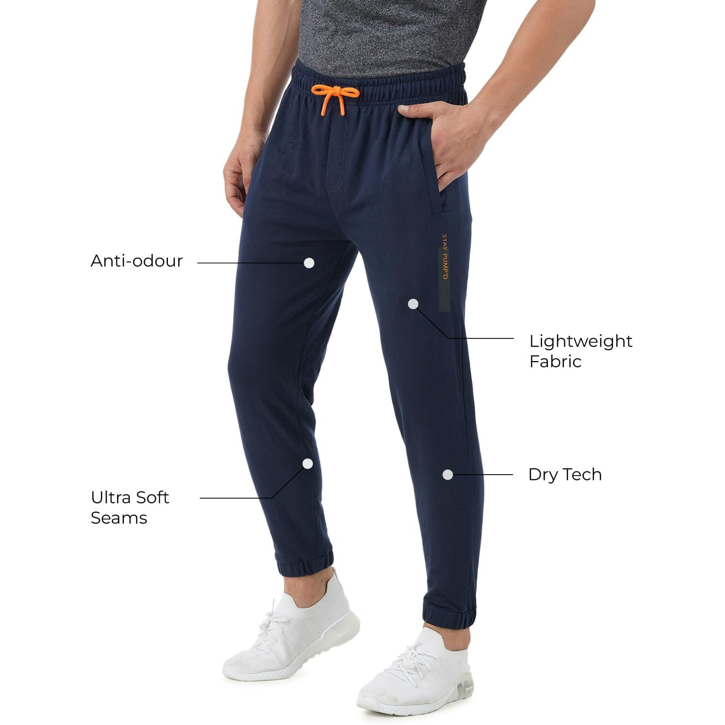 PUMPD Mens Regular Track Pants (PUMSS23MJG-025_Wavy Navy_L)