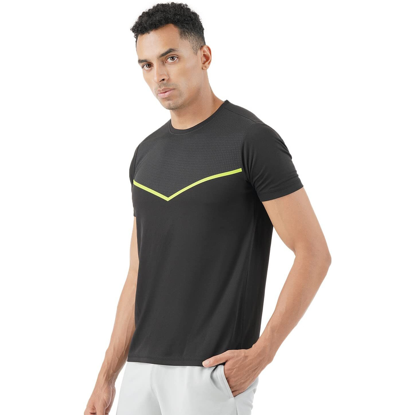 PUMPD Athleisure Mens Stylish T-Shirt for Gym -DryTech, Anti-Odor, Lightweight, Soft Seams, UV Protect