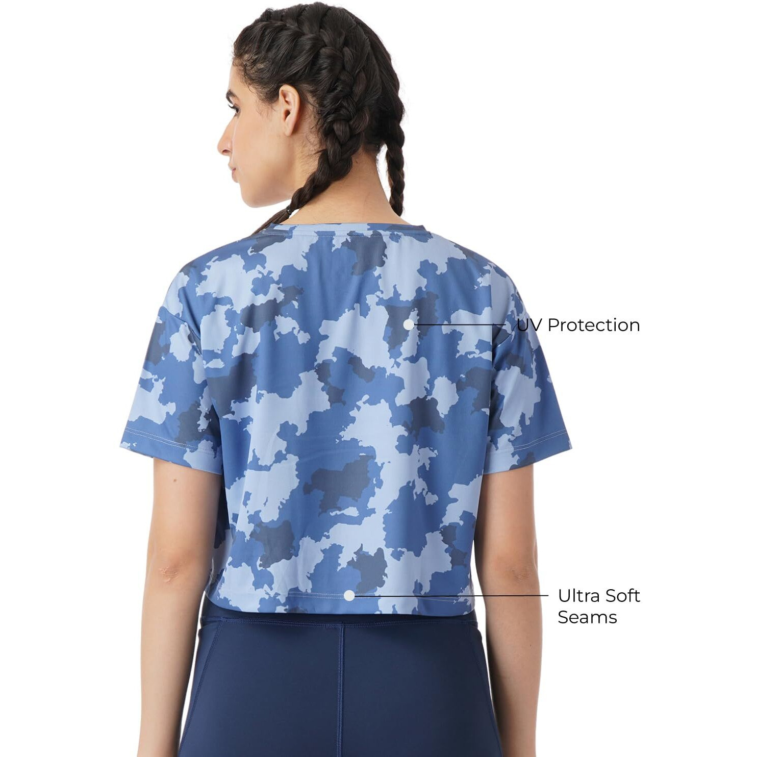 PUMPD Womens Solid Athletic Fit T-Shirt (PUMSS23WTP-009_Moody Blue L)