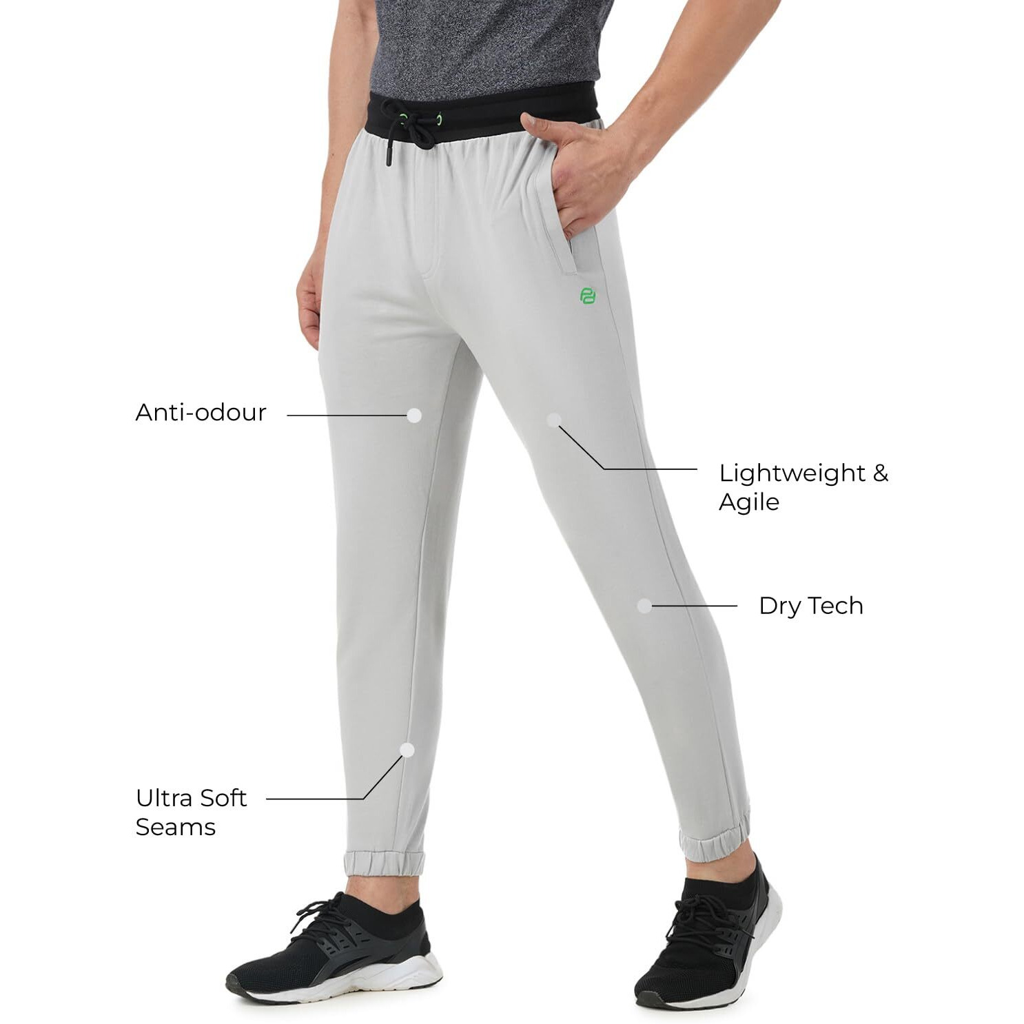 PUMPD Mens Regular Track Pants (PUMSS23MJG-023_Silver Grey_L)