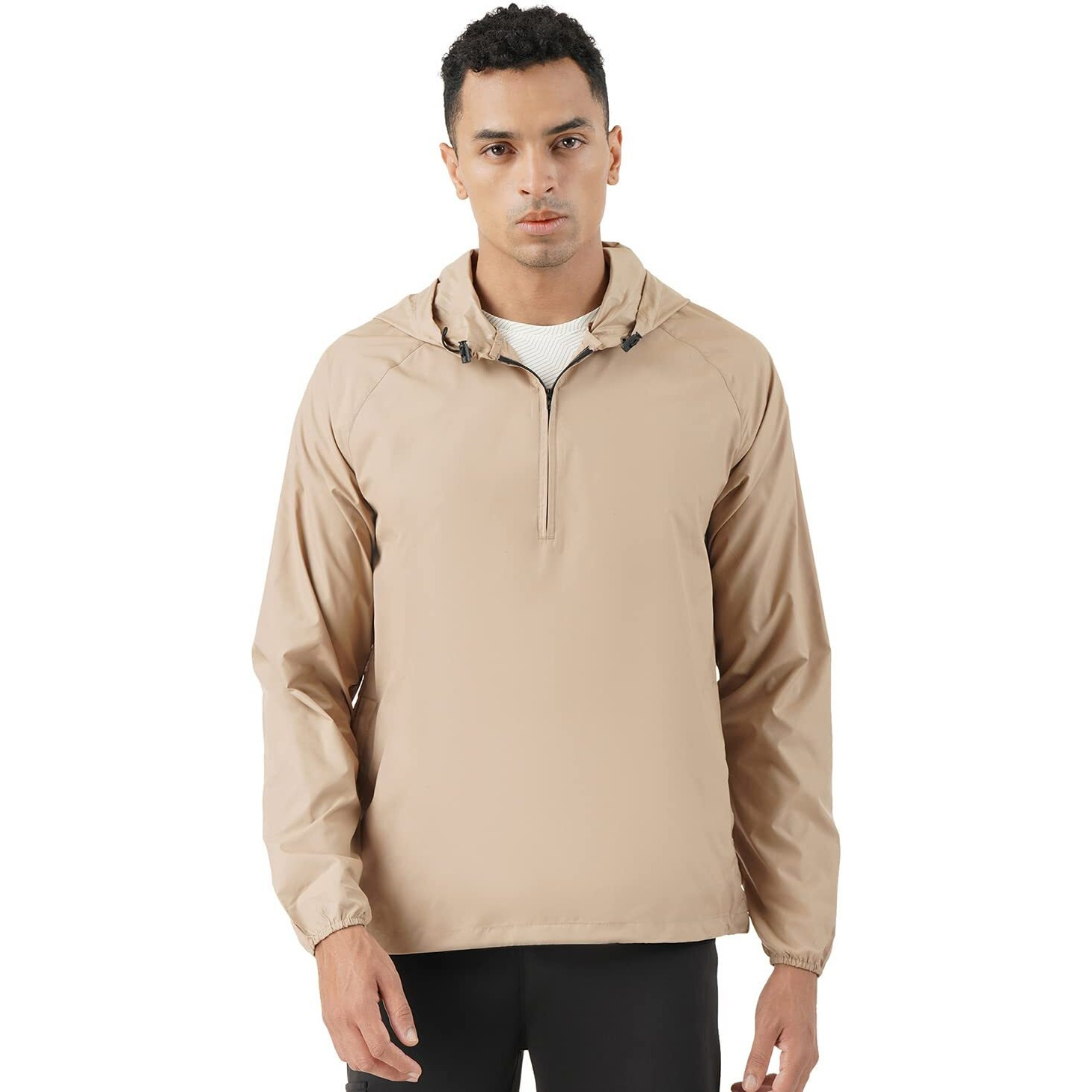 PUMPD Mens All-purpose Windcheater with Front Zip Closure & Hoodie -With Self Packing Kit
