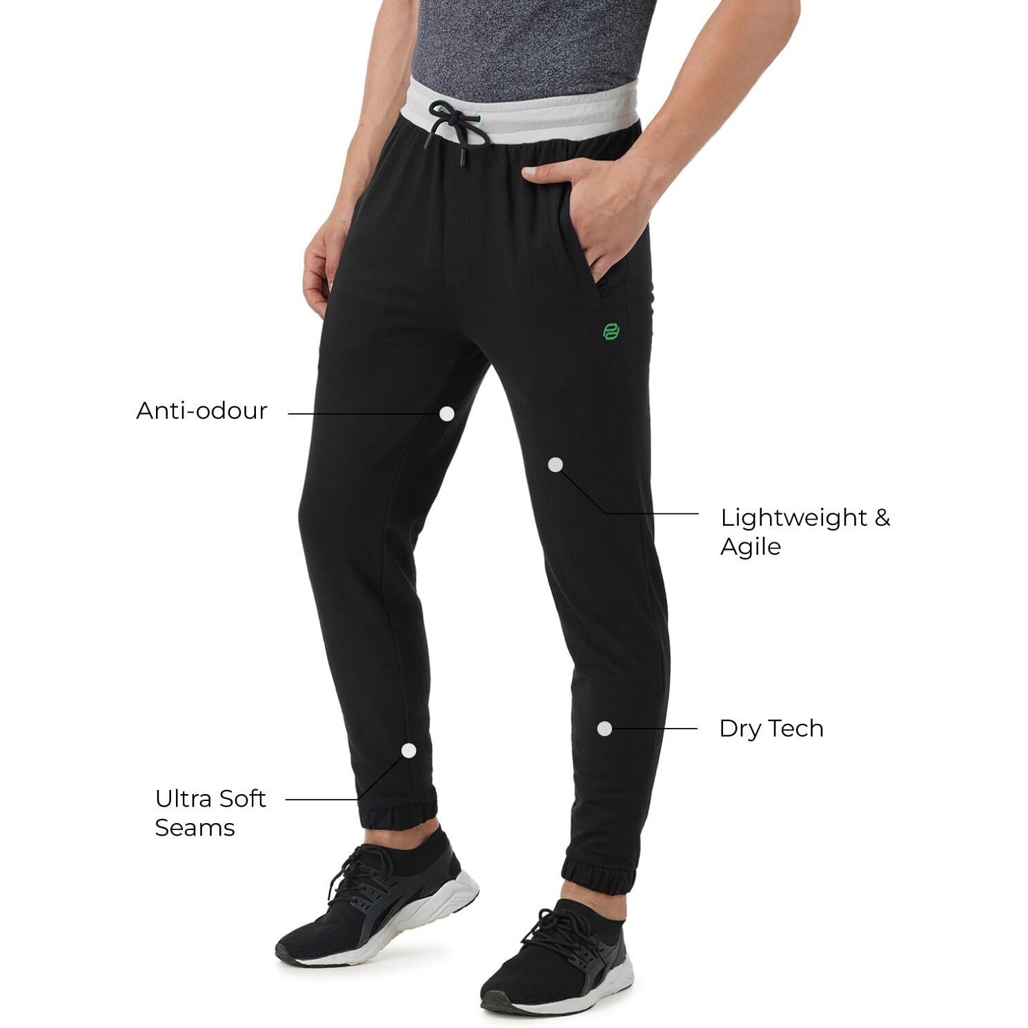 PUMPD Mens Regular Track Pants (PUMSS23MJG-023_Whacky Black_L)