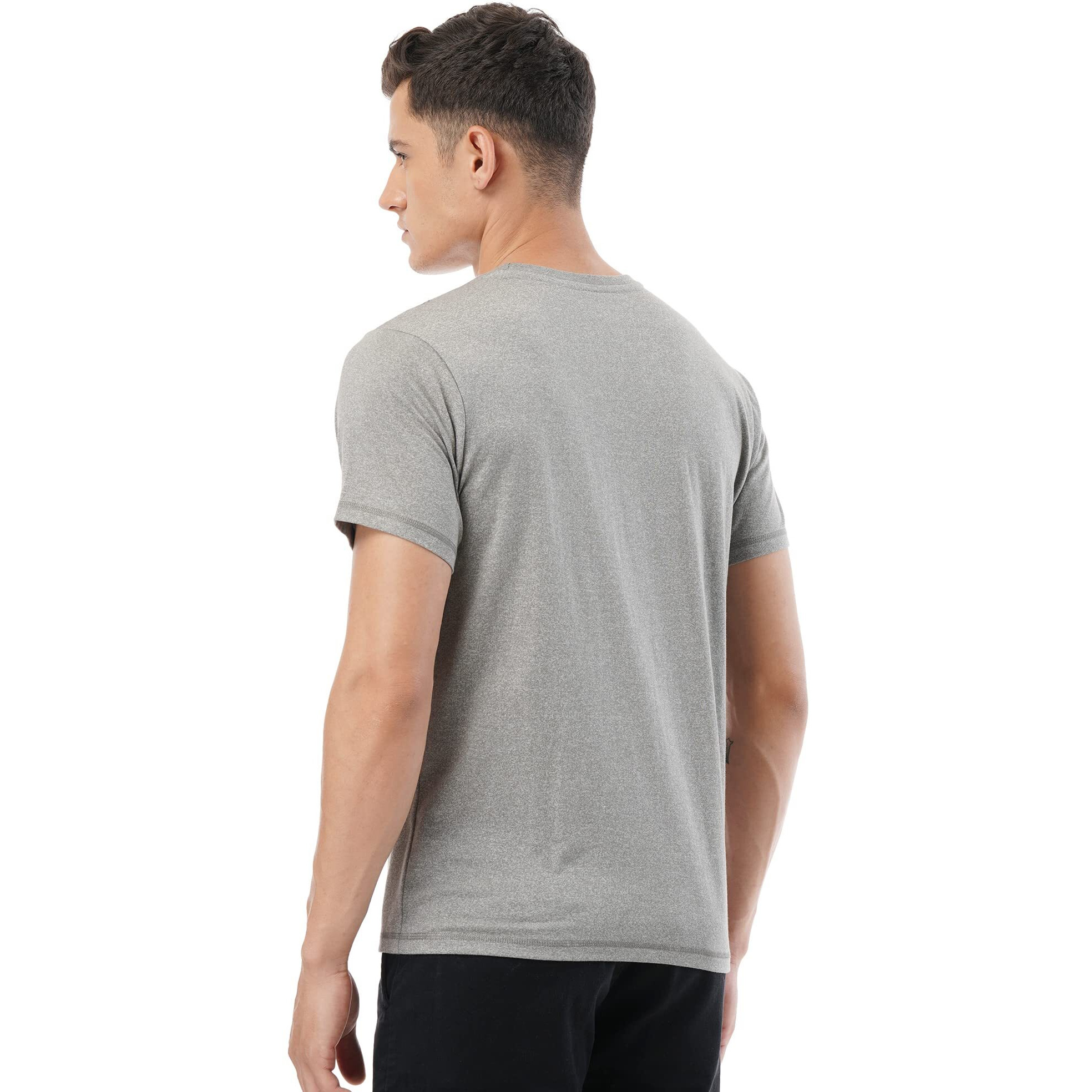 FYLTR Mens Solid Regular Fit T-Shirt (FYLSS23MTS-010_Feelin Grey M)