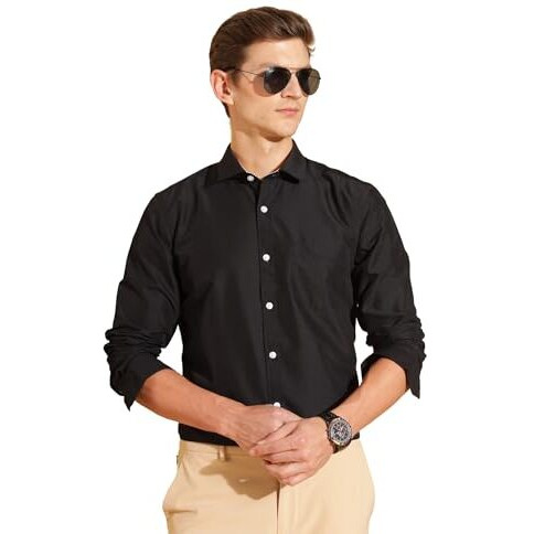 Formal Shirts for Men || Shirt for Men || Men Shirt (in, Alpha, L, CEOs Ebony)