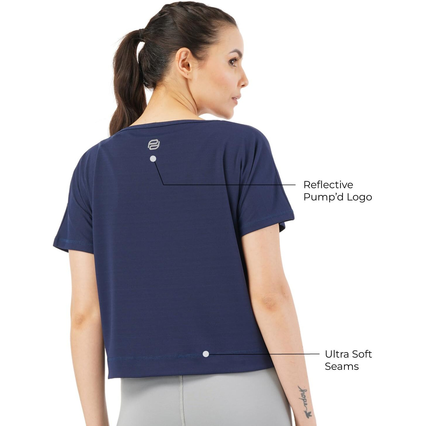 PUMPD Womens Solid Athletic Fit T-Shirt (PUMSS23WTP-008_Moody Blue M)