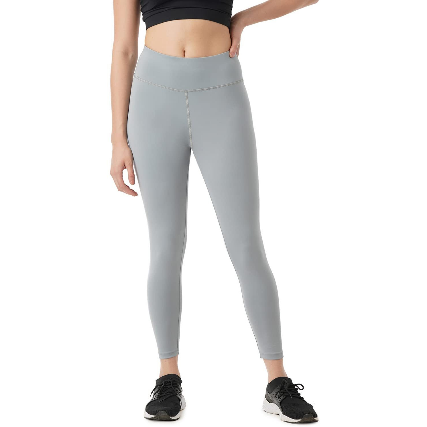 PUMPD Womens Regular Leggings (PUMSS23WLG-011_Chill Grey_L)