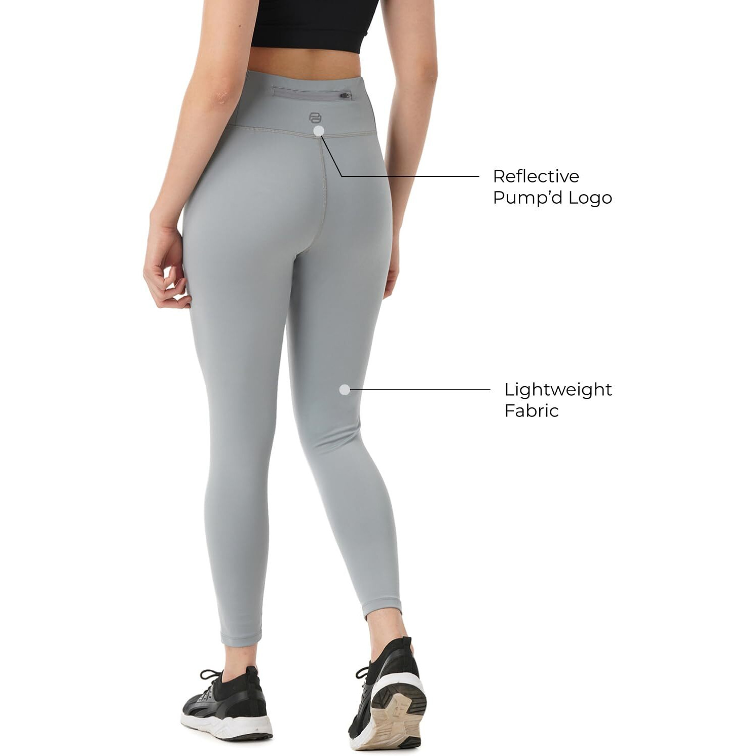PUMPD Womens Regular Leggings (PUMSS23WLG-011_Chill Grey_L)