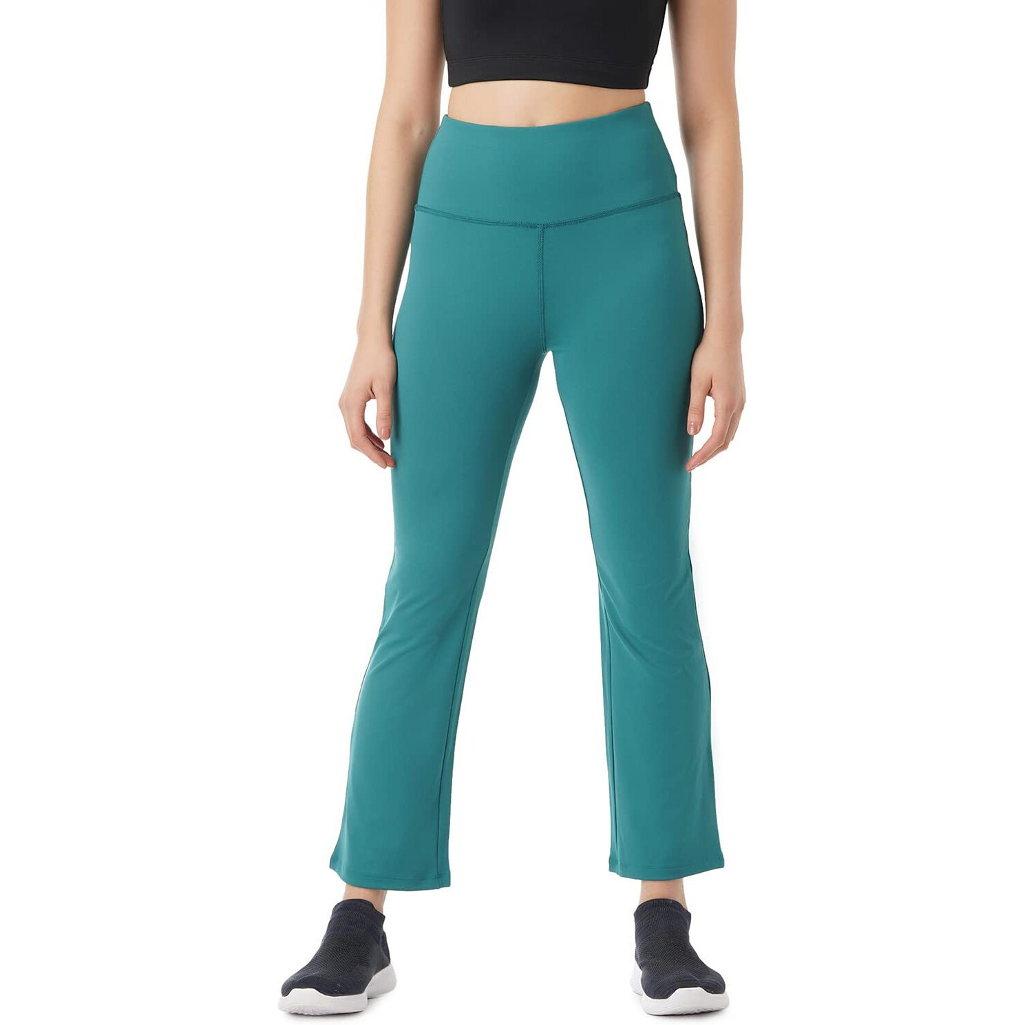 PUMPD Womens Stretchable All-Purpose Flare Pants -Lightweight, Anti-Odor, Squat Proof, Dry Tech, Ultra Soft Seams