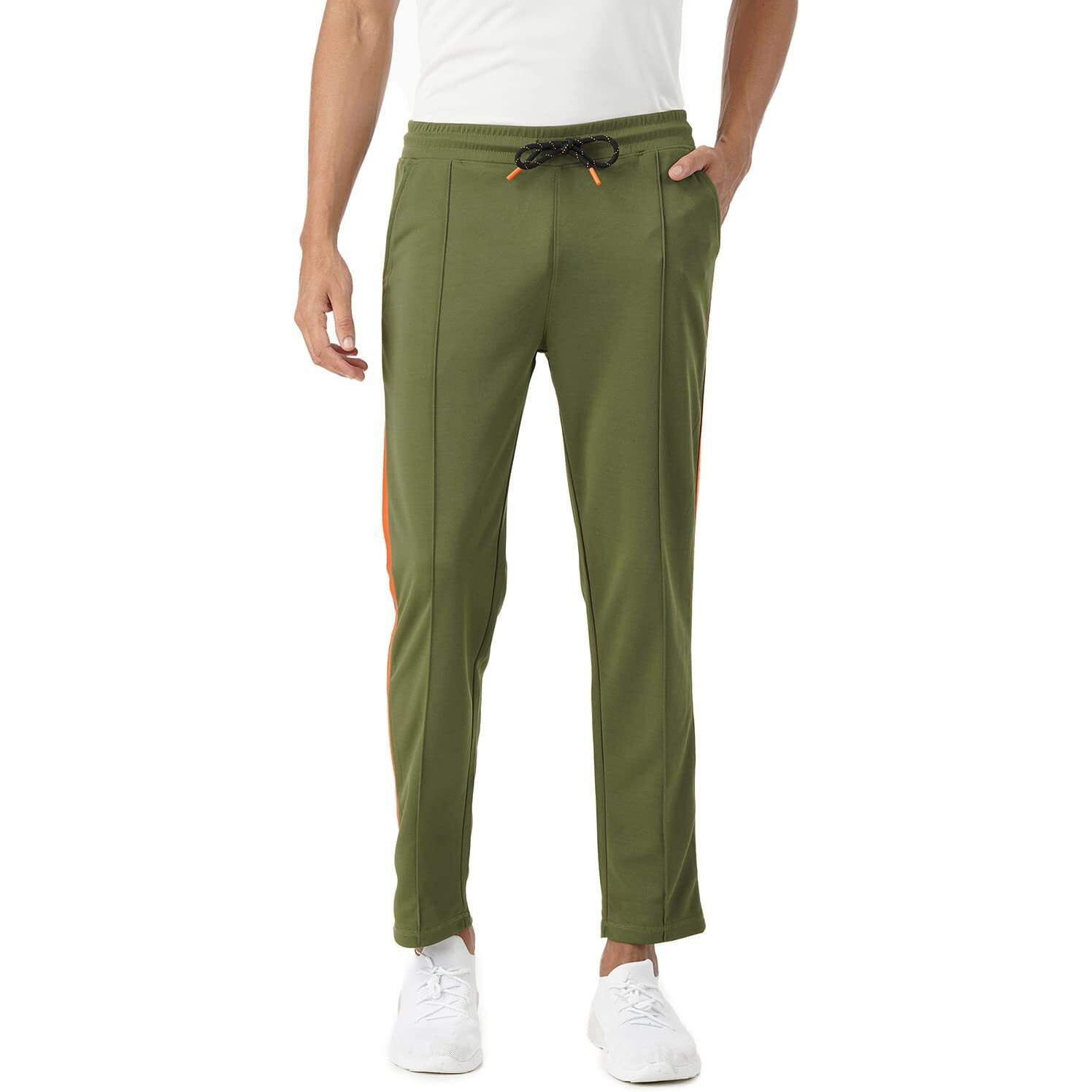 PUMPD Mens Regular Track Pants (PUMSS23MTR-021_Olive-r Twist_M)